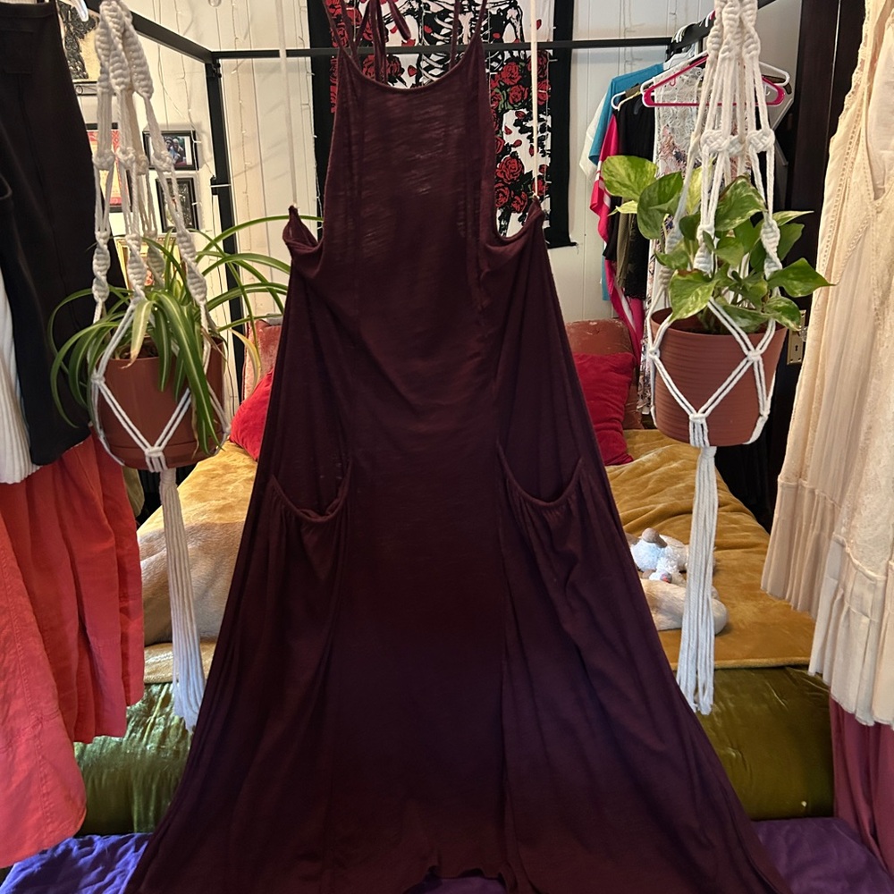Free People Red Halter Maxi Sundress